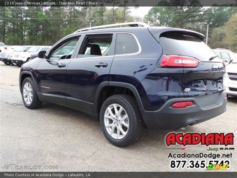 True Blue Pearl / Black 2016 Jeep Cherokee Latitude