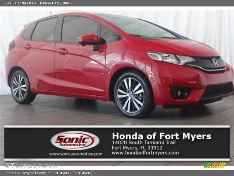 Milano Red / Black 2015 Honda Fit EX