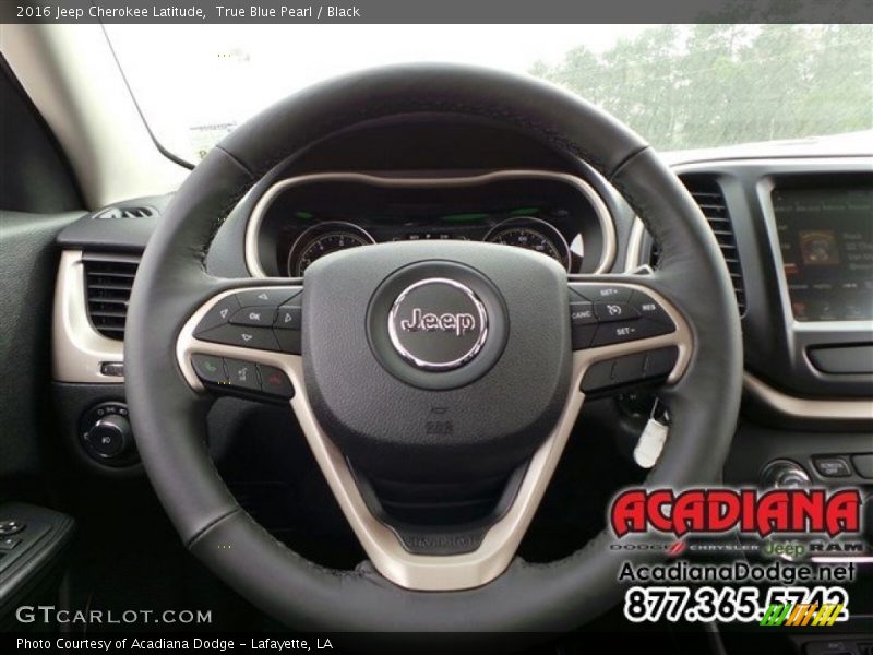 True Blue Pearl / Black 2016 Jeep Cherokee Latitude