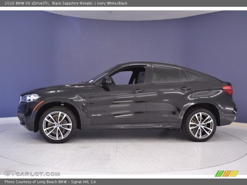 Black Sapphire Metallic / Ivory White/Black 2016 BMW X6 sDrive35i
