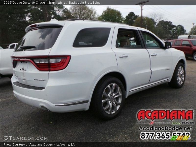 Bright White / Black/Light Frost Beige 2016 Dodge Durango Citadel