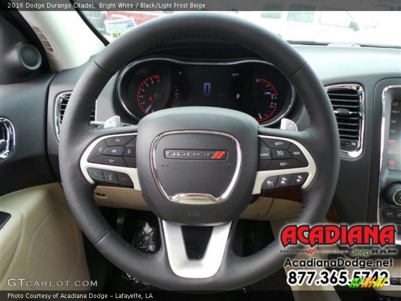 Bright White / Black/Light Frost Beige 2016 Dodge Durango Citadel