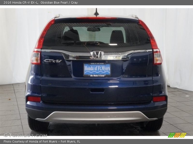 Obsidian Blue Pearl / Gray 2016 Honda CR-V EX-L