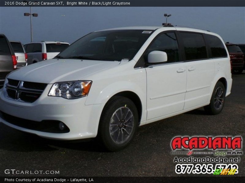 Bright White / Black/Light Graystone 2016 Dodge Grand Caravan SXT