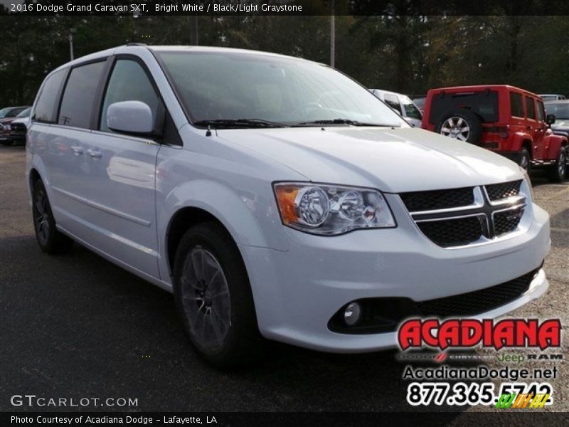 Bright White / Black/Light Graystone 2016 Dodge Grand Caravan SXT