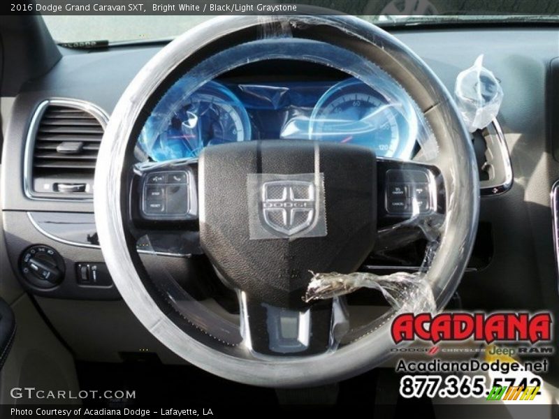 Bright White / Black/Light Graystone 2016 Dodge Grand Caravan SXT