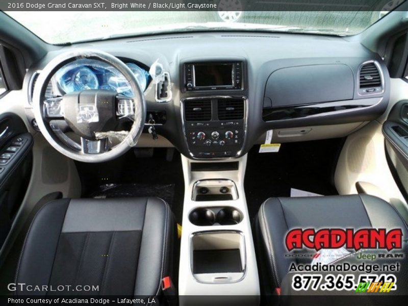 Bright White / Black/Light Graystone 2016 Dodge Grand Caravan SXT