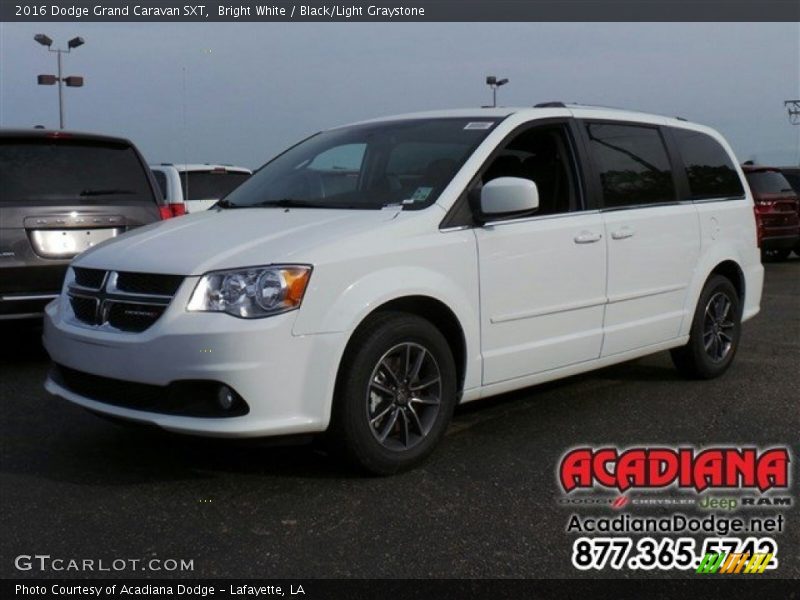 Bright White / Black/Light Graystone 2016 Dodge Grand Caravan SXT