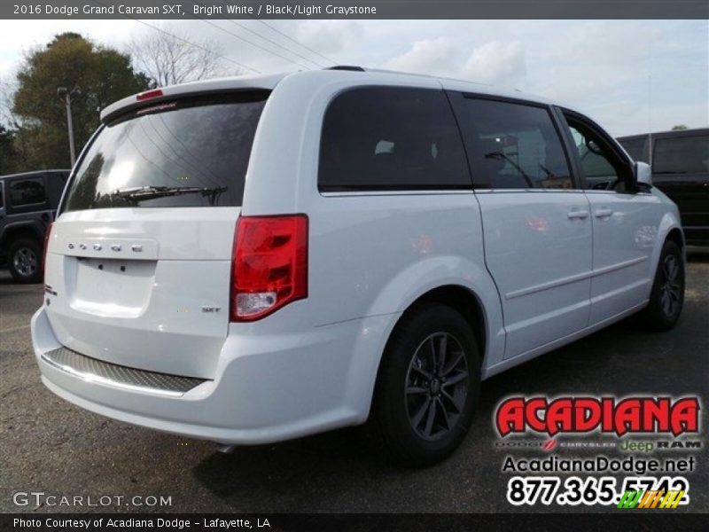 Bright White / Black/Light Graystone 2016 Dodge Grand Caravan SXT