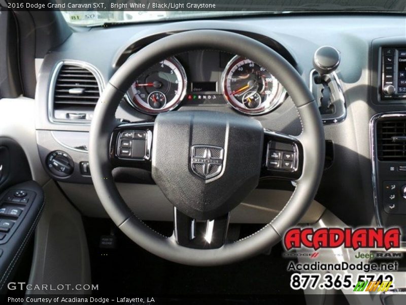 Bright White / Black/Light Graystone 2016 Dodge Grand Caravan SXT