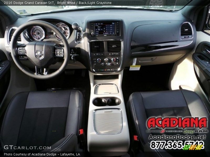 Bright White / Black/Light Graystone 2016 Dodge Grand Caravan SXT