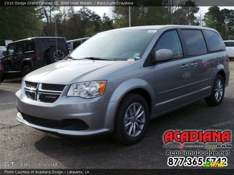Billet Silver Metallic / Black/Light Graystone 2016 Dodge Grand Caravan SE