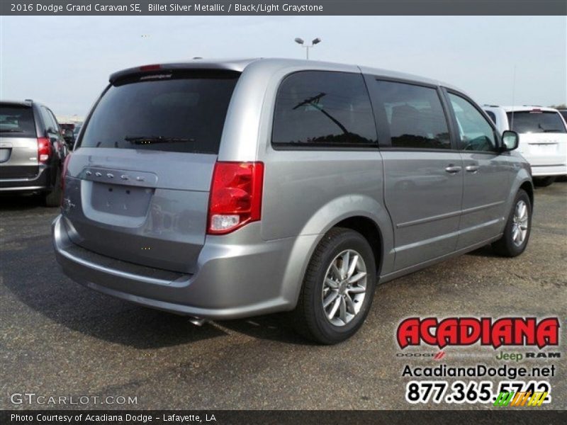Billet Silver Metallic / Black/Light Graystone 2016 Dodge Grand Caravan SE