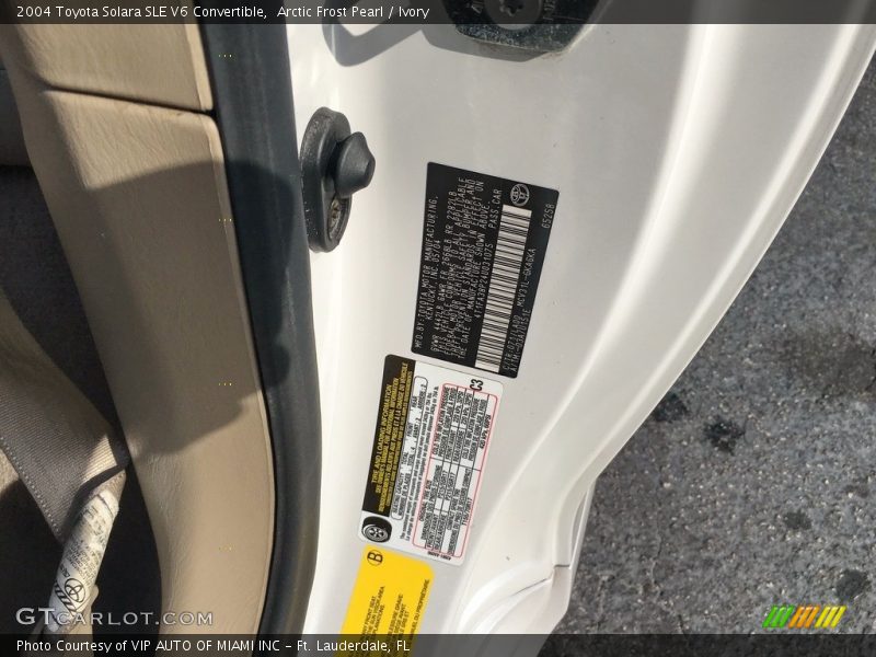Arctic Frost Pearl / Ivory 2004 Toyota Solara SLE V6 Convertible