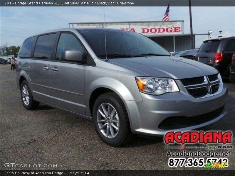 Billet Silver Metallic / Black/Light Graystone 2016 Dodge Grand Caravan SE