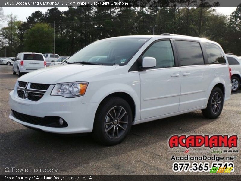 Bright White / Black/Light Graystone 2016 Dodge Grand Caravan SXT