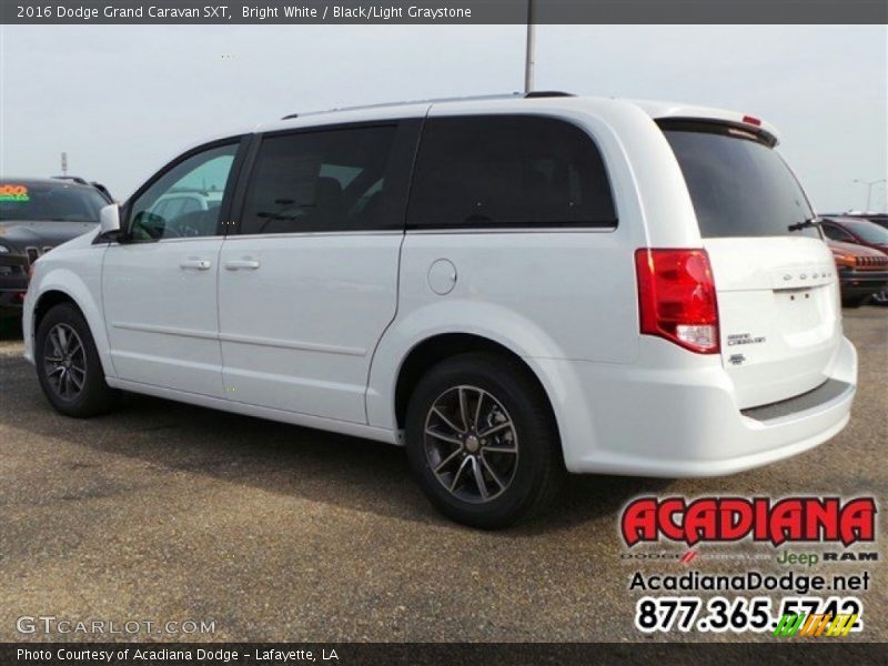 Bright White / Black/Light Graystone 2016 Dodge Grand Caravan SXT