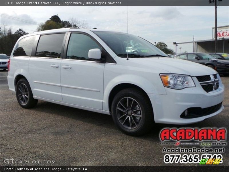 Bright White / Black/Light Graystone 2016 Dodge Grand Caravan SXT