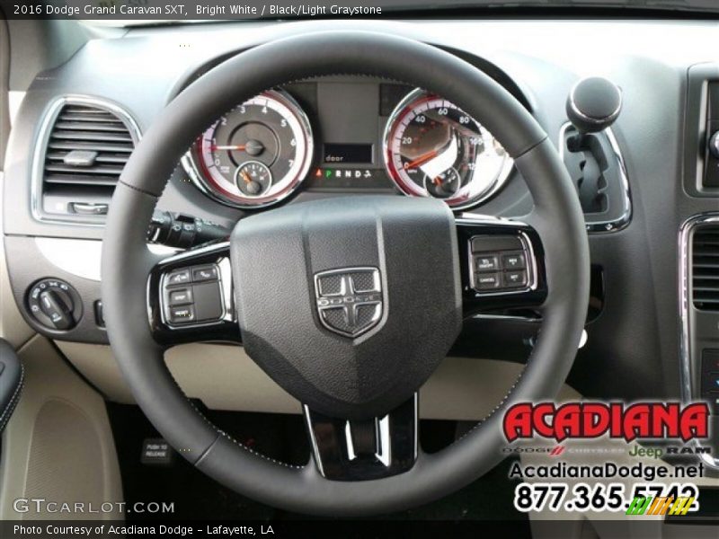 Bright White / Black/Light Graystone 2016 Dodge Grand Caravan SXT