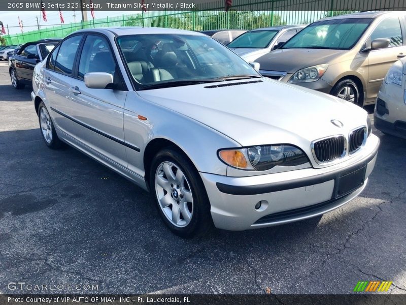 Titanium Silver Metallic / Black 2005 BMW 3 Series 325i Sedan