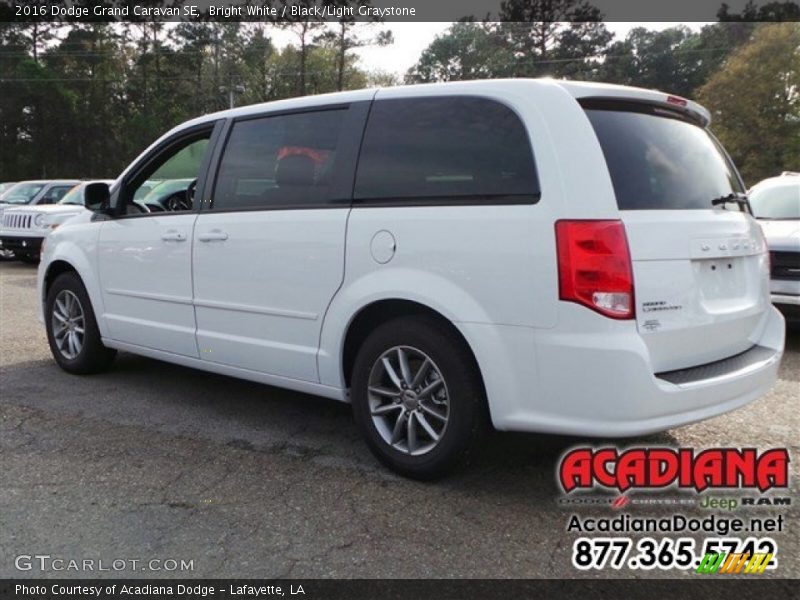 Bright White / Black/Light Graystone 2016 Dodge Grand Caravan SE