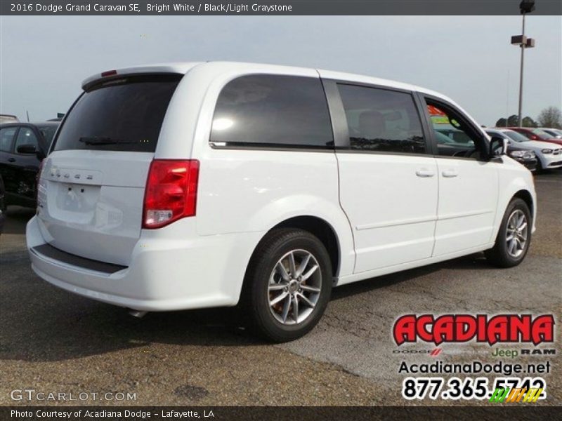 Bright White / Black/Light Graystone 2016 Dodge Grand Caravan SE