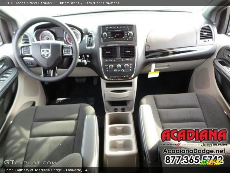 Bright White / Black/Light Graystone 2016 Dodge Grand Caravan SE