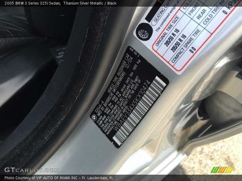 Titanium Silver Metallic / Black 2005 BMW 3 Series 325i Sedan