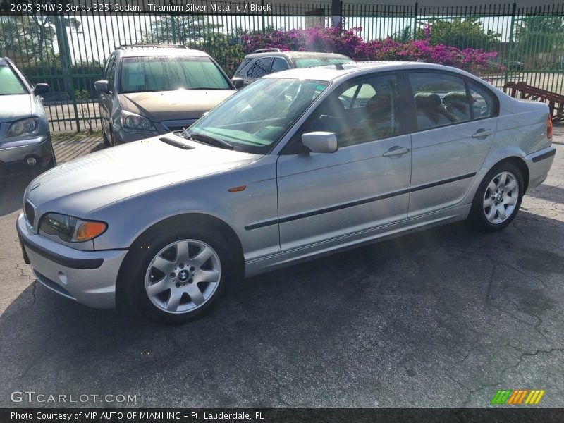 Titanium Silver Metallic / Black 2005 BMW 3 Series 325i Sedan