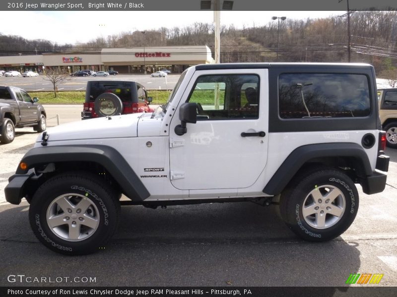 Bright White / Black 2016 Jeep Wrangler Sport