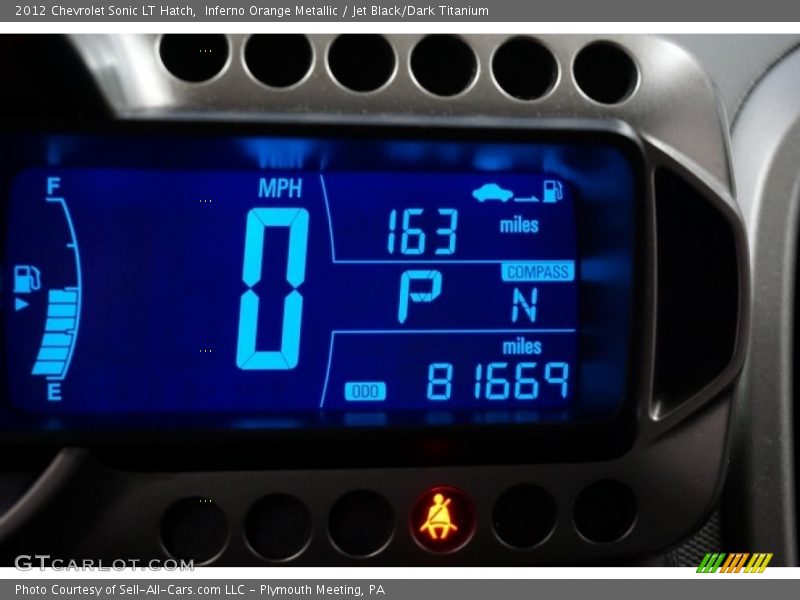 Inferno Orange Metallic / Jet Black/Dark Titanium 2012 Chevrolet Sonic LT Hatch