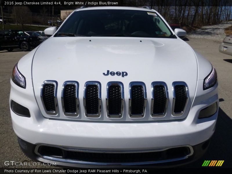 Bright White / Indigo Blue/Brown 2016 Jeep Cherokee Limited 4x4