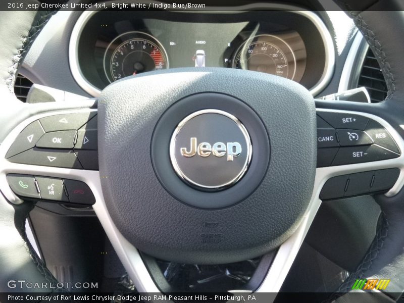 Bright White / Indigo Blue/Brown 2016 Jeep Cherokee Limited 4x4