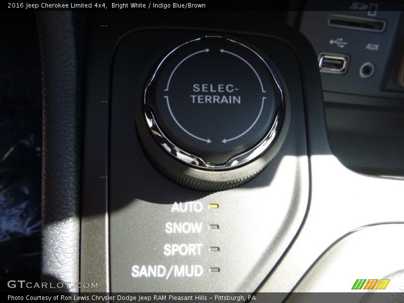 Bright White / Indigo Blue/Brown 2016 Jeep Cherokee Limited 4x4