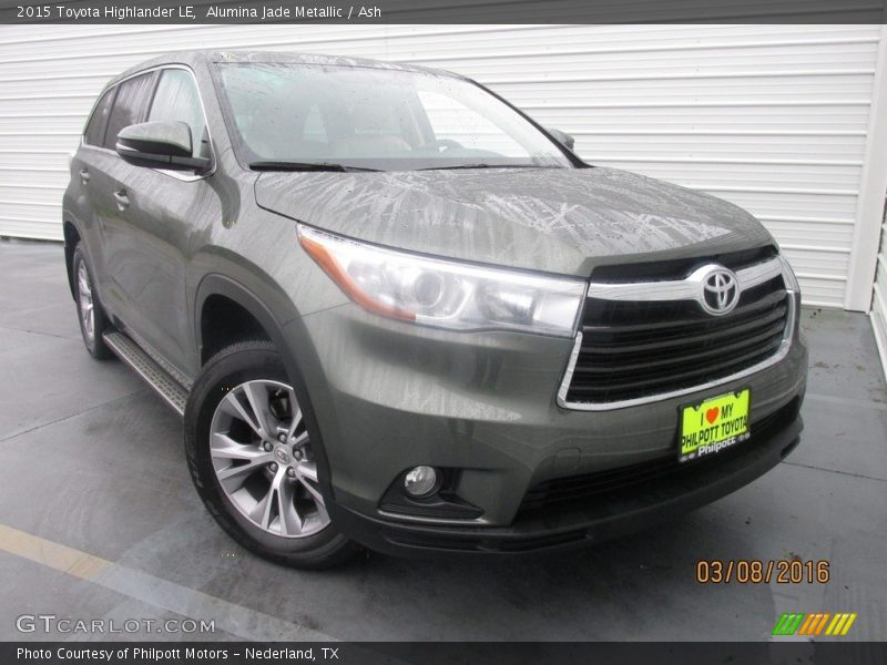 Alumina Jade Metallic / Ash 2015 Toyota Highlander LE