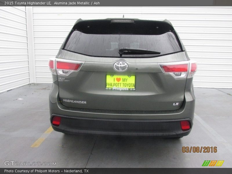 Alumina Jade Metallic / Ash 2015 Toyota Highlander LE