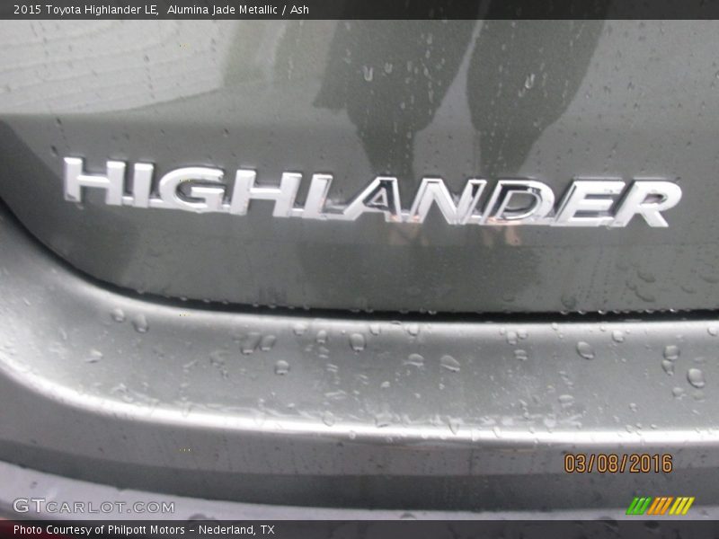 Alumina Jade Metallic / Ash 2015 Toyota Highlander LE