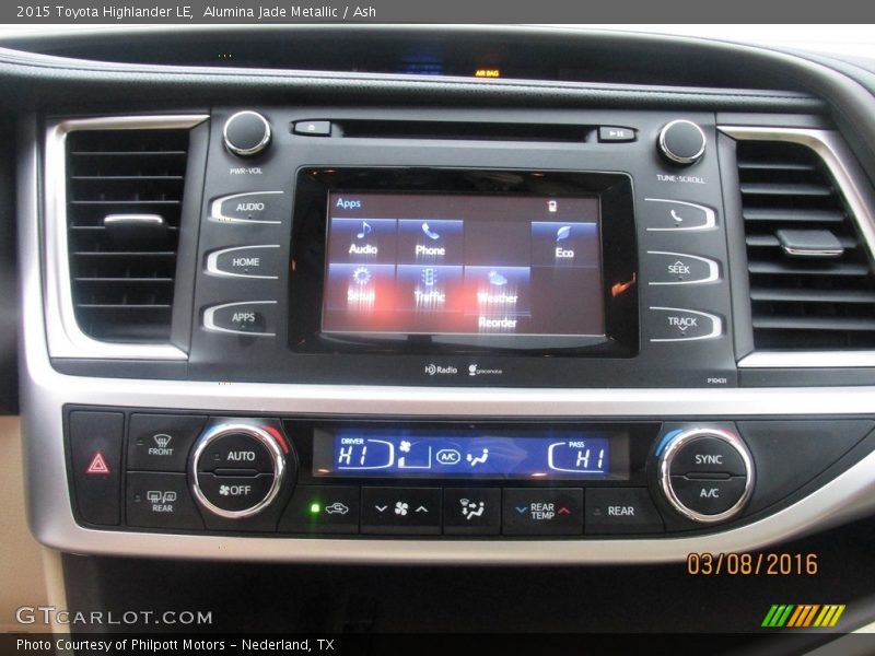 Alumina Jade Metallic / Ash 2015 Toyota Highlander LE