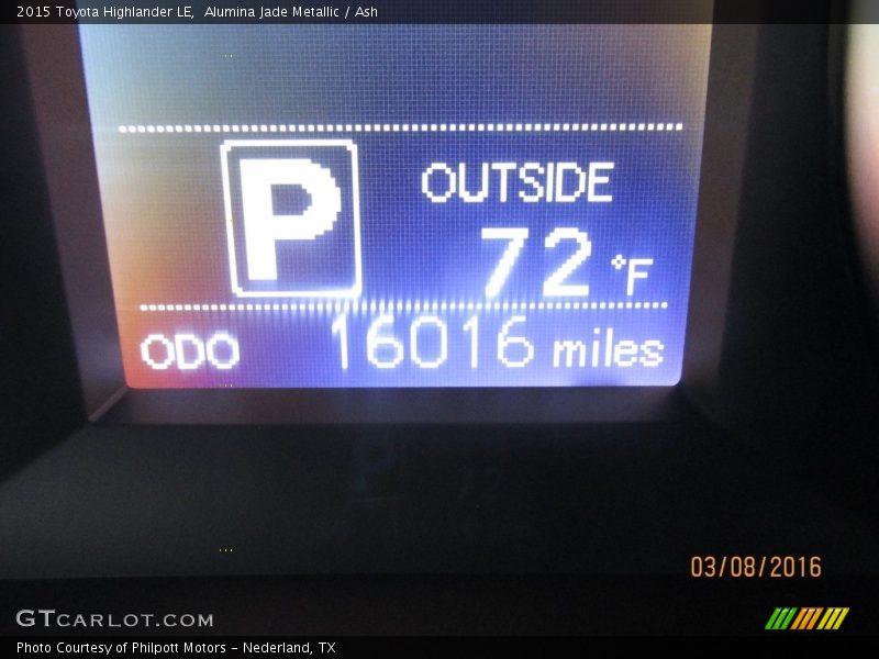 Alumina Jade Metallic / Ash 2015 Toyota Highlander LE