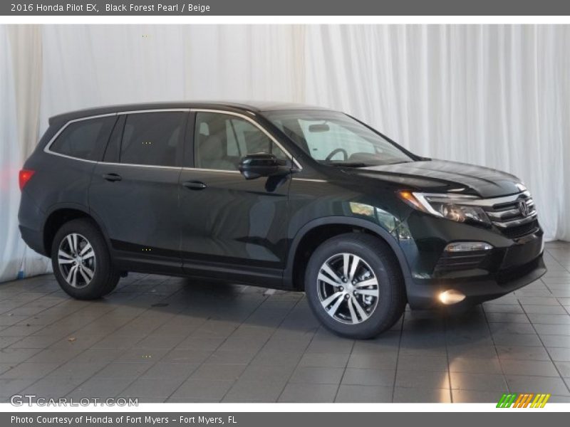 Black Forest Pearl / Beige 2016 Honda Pilot EX