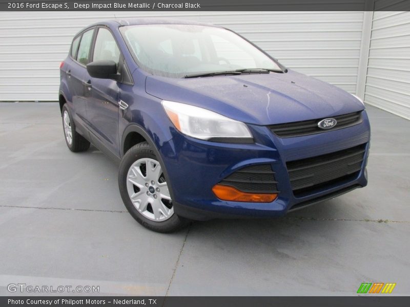 Deep Impact Blue Metallic / Charcoal Black 2016 Ford Escape S