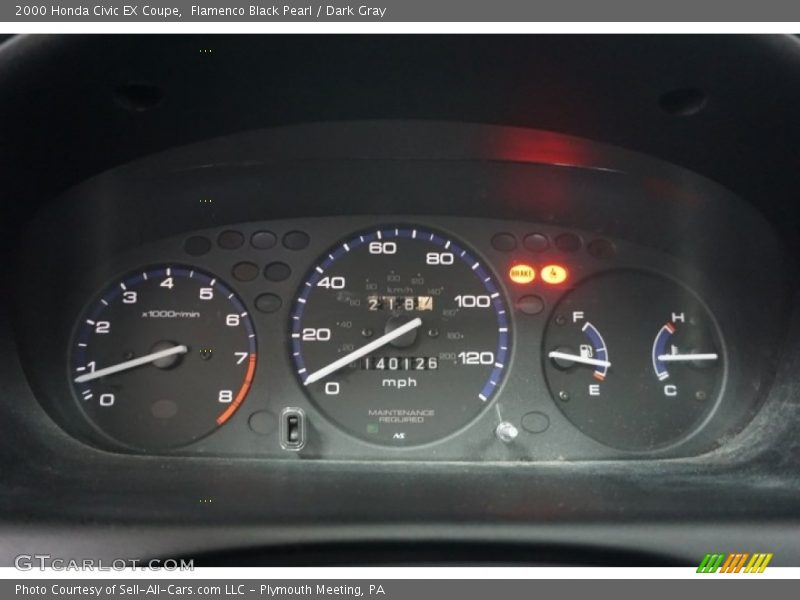 Flamenco Black Pearl / Dark Gray 2000 Honda Civic EX Coupe