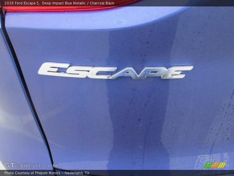 Deep Impact Blue Metallic / Charcoal Black 2016 Ford Escape S
