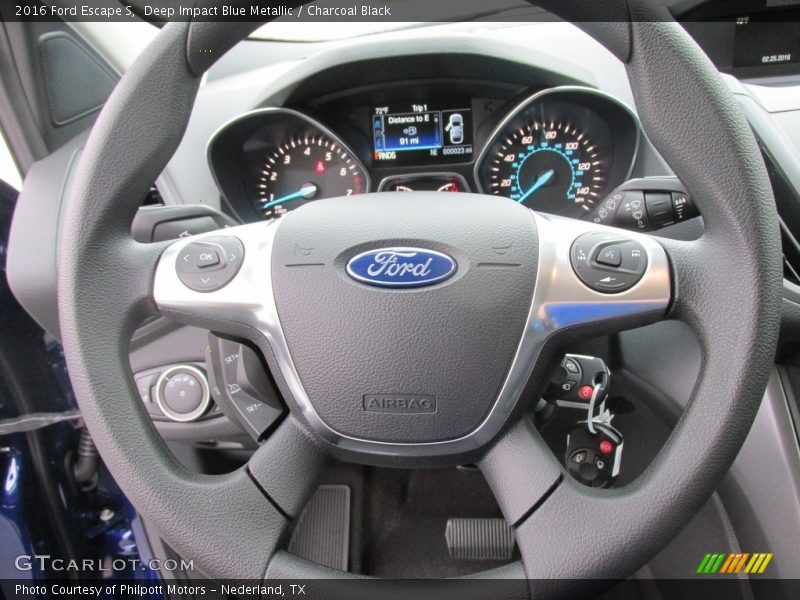 Deep Impact Blue Metallic / Charcoal Black 2016 Ford Escape S