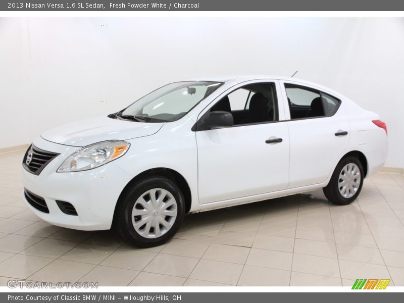 Fresh Powder White / Charcoal 2013 Nissan Versa 1.6 SL Sedan