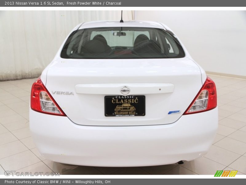 Fresh Powder White / Charcoal 2013 Nissan Versa 1.6 SL Sedan