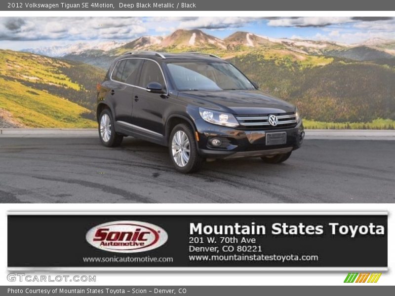 Deep Black Metallic / Black 2012 Volkswagen Tiguan SE 4Motion