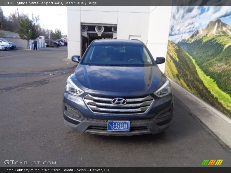 Marlin Blue / Beige 2016 Hyundai Santa Fe Sport AWD