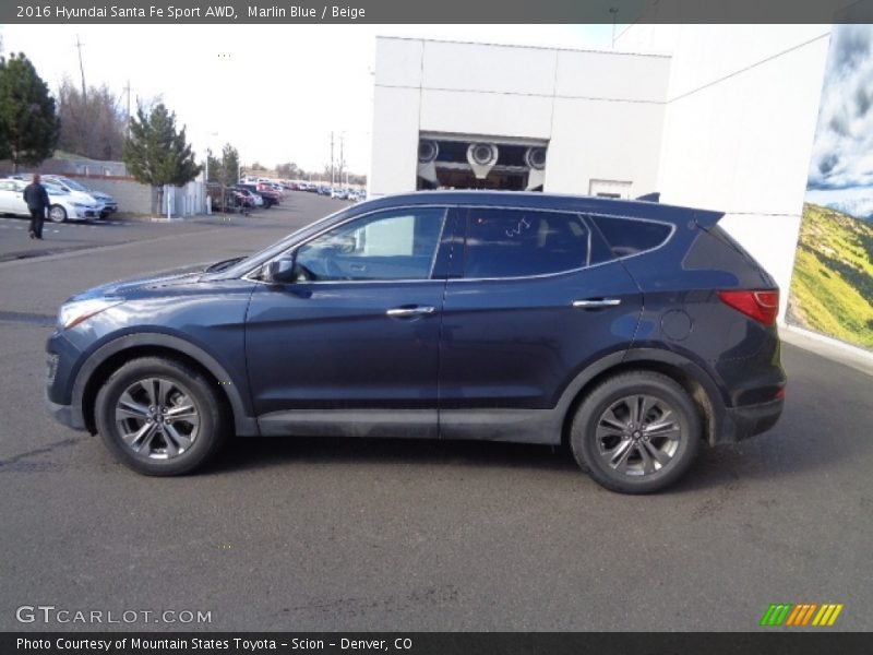 Marlin Blue / Beige 2016 Hyundai Santa Fe Sport AWD