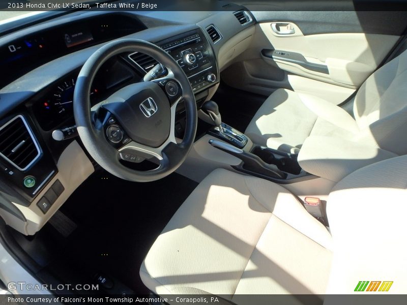 Taffeta White / Beige 2013 Honda Civic LX Sedan